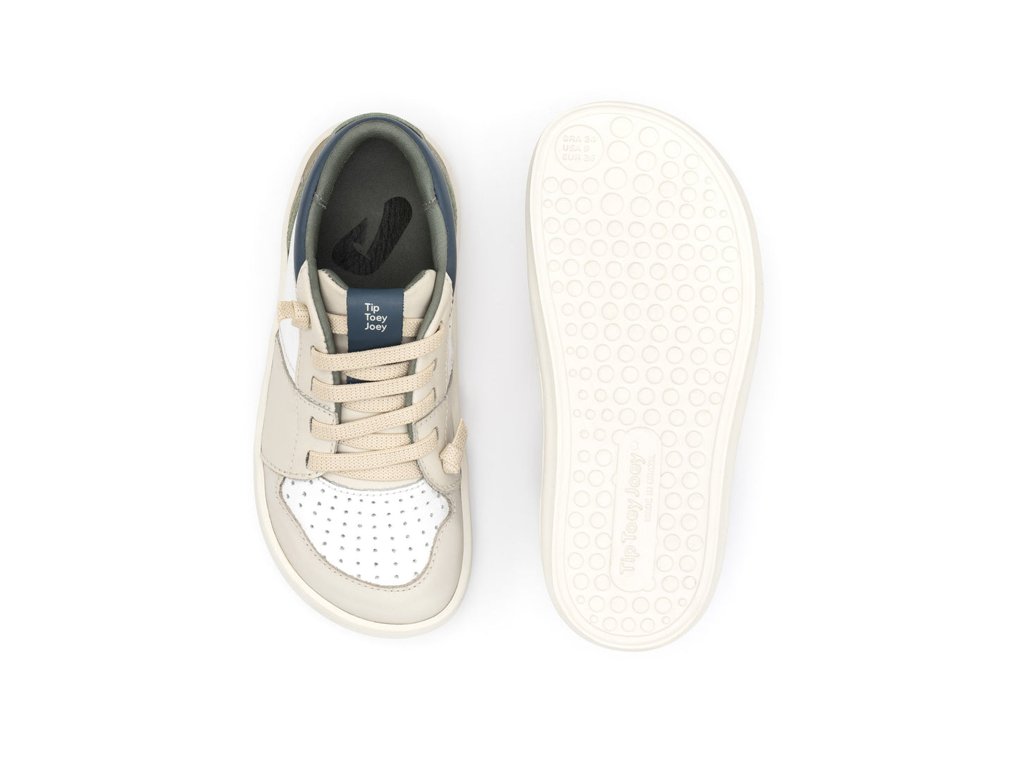 Tip Toey Joey Ollie, White / Tapioca / Olive Tree T.25-34